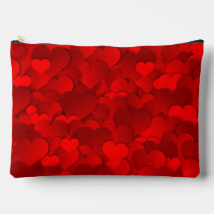 Romantic Red Love Hearts Texture Pattern-19909 Accessory Pouch