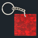 Romantic Red Love Hearts Texture Pattern-19909 Key Ring<br><div class="desc">A vibrant red hearts pattern filled with layered love shapes,  perfect for Valentine’s Day gifts,  romantic themes,  and stylish accessories. (Design code-19909).</div>