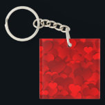 Romantic Red Love Hearts Texture Pattern-19909 Key Ring<br><div class="desc">A vibrant red hearts pattern filled with layered love shapes,  perfect for Valentine’s Day gifts,  romantic themes,  and stylish accessories. (Design code-19909).</div>