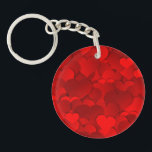 Romantic Red Love Hearts Texture Pattern-19909 Key Ring<br><div class="desc">A vibrant red hearts pattern filled with layered love shapes,  perfect for Valentine’s Day gifts,  romantic themes,  and stylish accessories. (Design code-19909).</div>