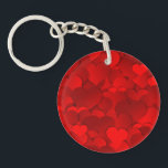 Romantic Red Love Hearts Texture Pattern-19909 Key Ring<br><div class="desc">A vibrant red hearts pattern filled with layered love shapes,  perfect for Valentine’s Day gifts,  romantic themes,  and stylish accessories. (Design code-19909).</div>