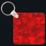 Romantic Red Love Hearts Texture Pattern-19909 Key Ring<br><div class="desc">A vibrant red hearts pattern filled with layered love shapes,  perfect for Valentine’s Day gifts,  romantic themes,  and stylish accessories. (Design code-19909).</div>