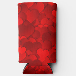 Romantic Red Love Hearts Texture Pattern-19909 Seltzer Can Cooler