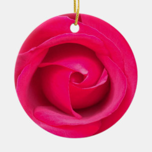 Romantic Red Pink Rose Ceramic Ornament
