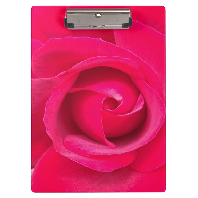 Romantic Red Pink Rose Clipboard (Front)