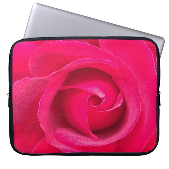 Romantic Red Pink Rose Laptop Sleeve (Front)