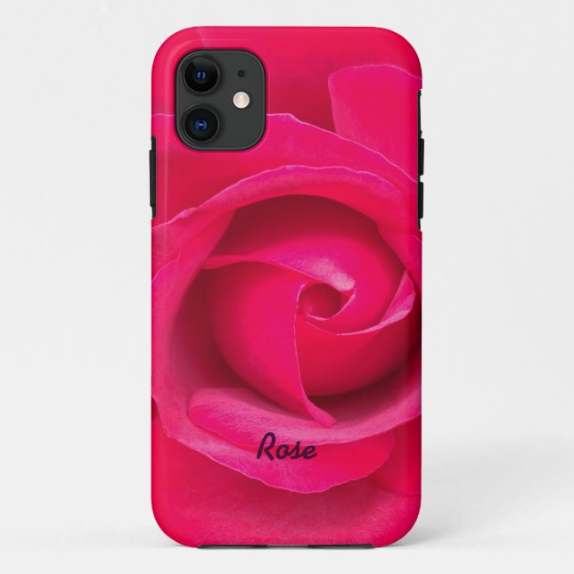 Romantic Red Pink Rose Personalised Case-Mate iPhone Case (Back)