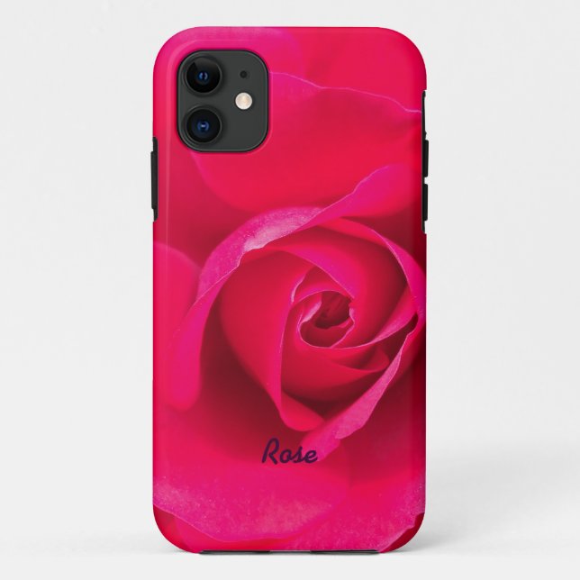 Romantic Red Pink Rose Personalised v2 Case-Mate iPhone Case (Back)