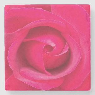 Romantic Red Pink Rose Stone Coaster
