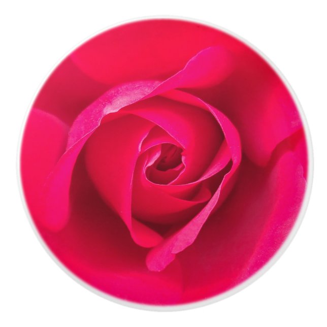 Romantic Red Pink Rose v2 Ceramic Knob (Front)