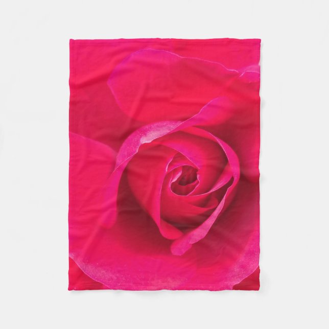 Romantic Red Pink Rose v2 Fleece Blanket (Front)
