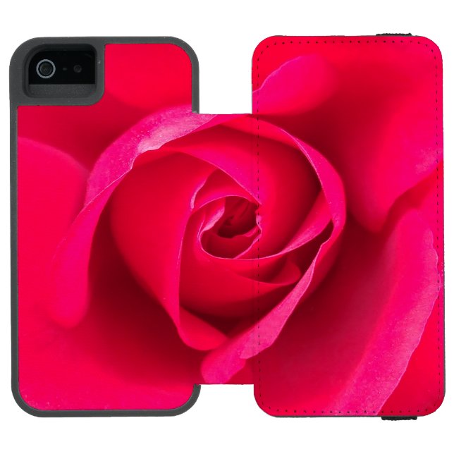 Romantic Red Pink Rose v2 Incipio iPhone Wallet Case (Folio Open)