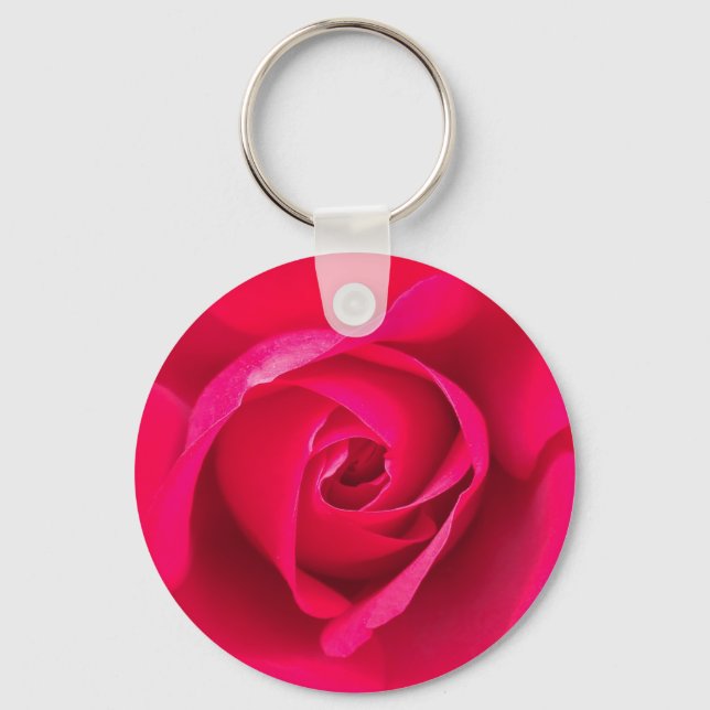 Romantic Red Pink Rose v2 Key Ring (Front)