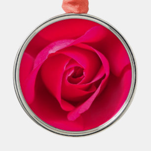 Romantic Red Pink Rose v2 Metal Ornament
