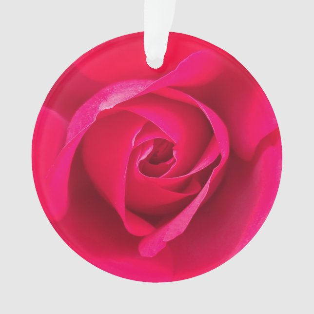 Romantic Red Pink Rose v2 Ornament (Front)
