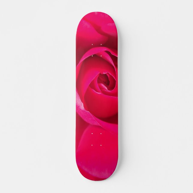Romantic Red Pink Rose v2 Skateboard (Front)