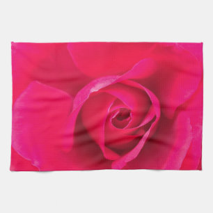 Romantic Red Pink Rose v2 Tea Towel