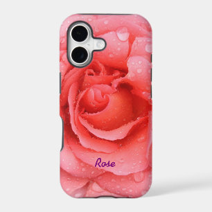 Romantic Red Pink Rose Water Drops Personalised