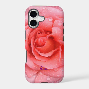 Romantic Red Pink Rose Water Drops Personalised
