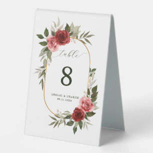 Romantic Red Pink Watercolor Roses White Wedding