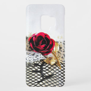 Romantic red rose and white lace Case-Mate samsung galaxy s9 case