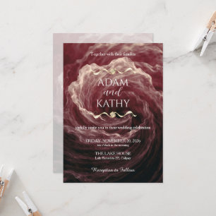 Romantic Red Rose Burgundy Wedding Invitation