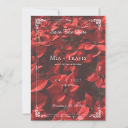 Romantic Red Rose | Floral Elegant Customisable  Save The Date