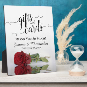 Romantic Red Rose Gifts & Cards Wedding Sign Plaque