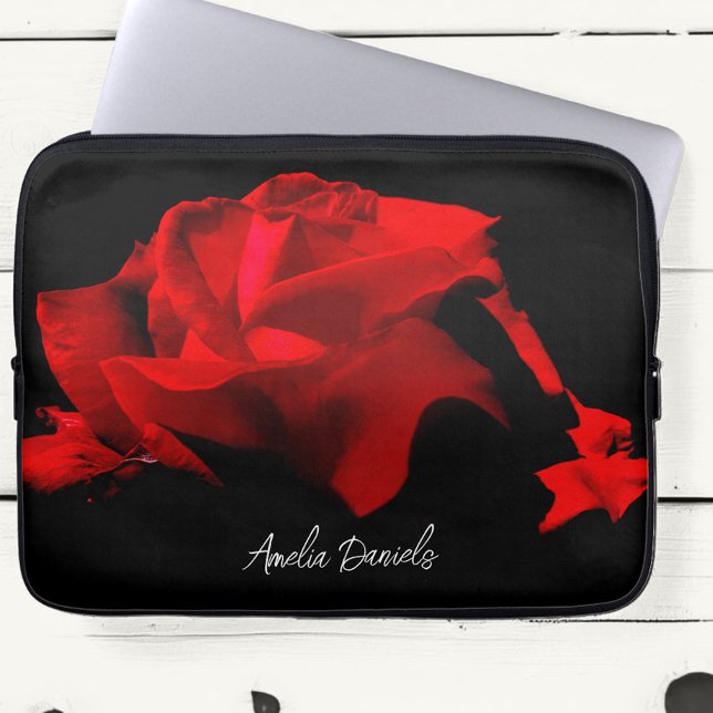 Romantic Red Rose Personalised Laptop Sleeve (Creator Uploaded)