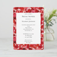 Romantic Red Rose Petals Floral Bridal Shower