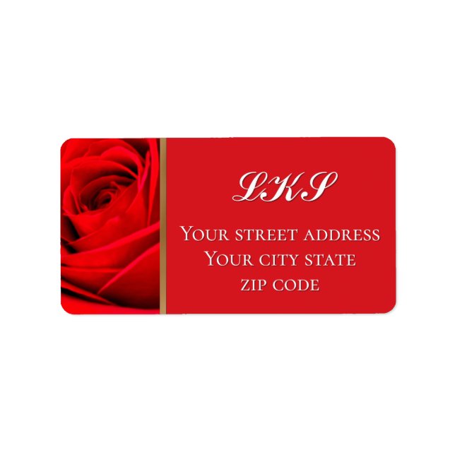 Romantic Red Rose Return Address Label (Front)