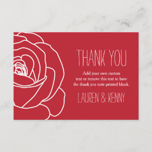 Romantic Red Rose, Thank You Cards