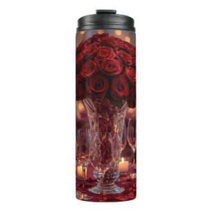 Romantic Red Rose Valentine Insulated Thermal Tumbler