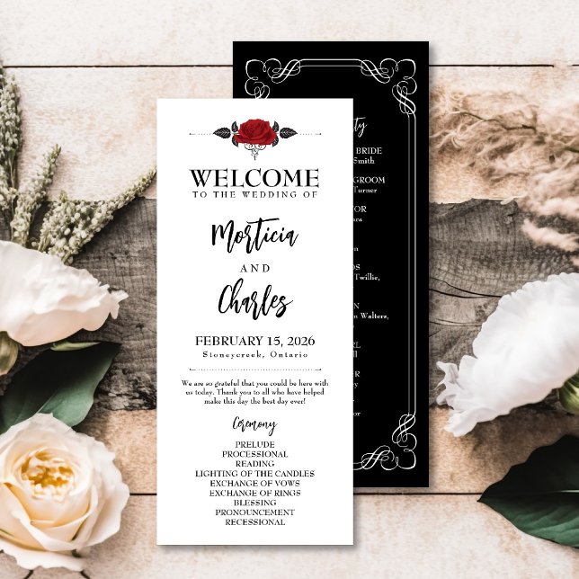 Romantic Red Rose Wedding Ceremony Program (Creator Uploaded)