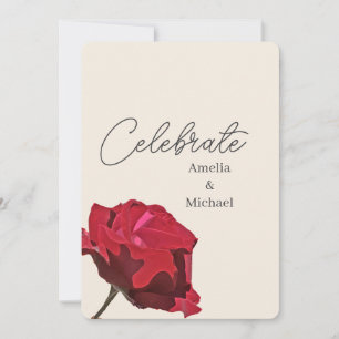 Romantic Red Rose Wedding Invitation