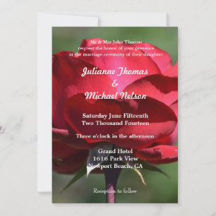 Romantic Red Rose Wedding Invitation