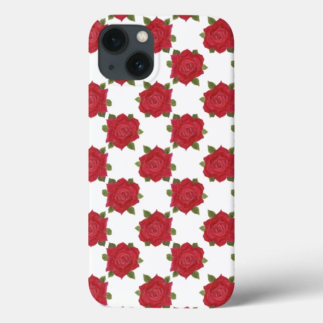 Romantic Red Roses on White Custom Ipad Mini Case (Back)