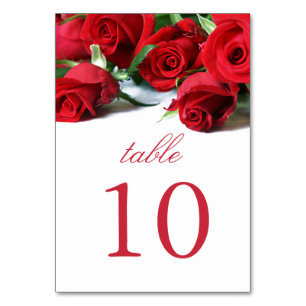Romantic Red Roses Table Card