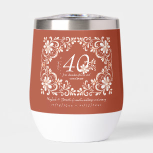 Romantic Red Rust 40 Anniversary Wine Tumbler