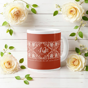 Romantic Red Rust 40 Wedding Anniversary Mug