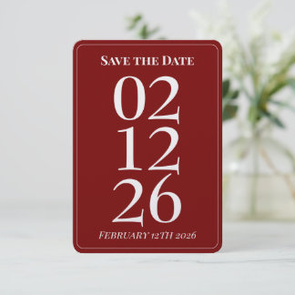 Romantic Red Wedding Save the Date Cards