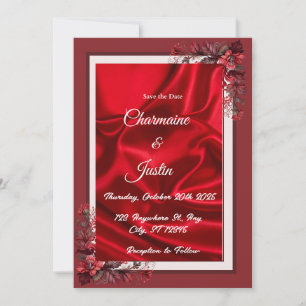 Romantic Red & White Save the Date – Valentine’s D Invitation