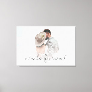 Romantic Remember This Moment Photo Newlyweds Canvas Print