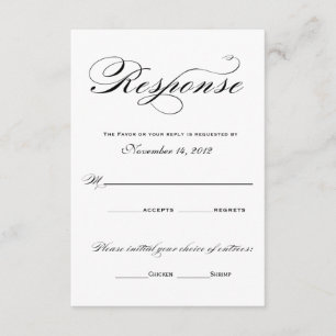 Romantic Response Cards - Black and White