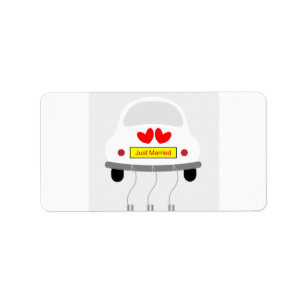 Romantic Retro Car Wedding Bridal Shower Label