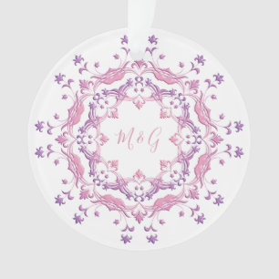 Romantic retro pink Mandala Ornament