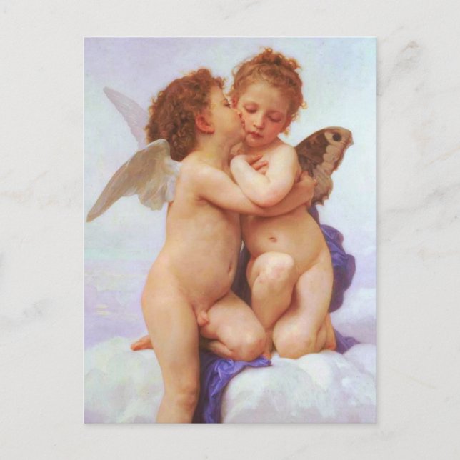 Romantic Reverie - First Kiss by Bouguereau Postcard (Front)