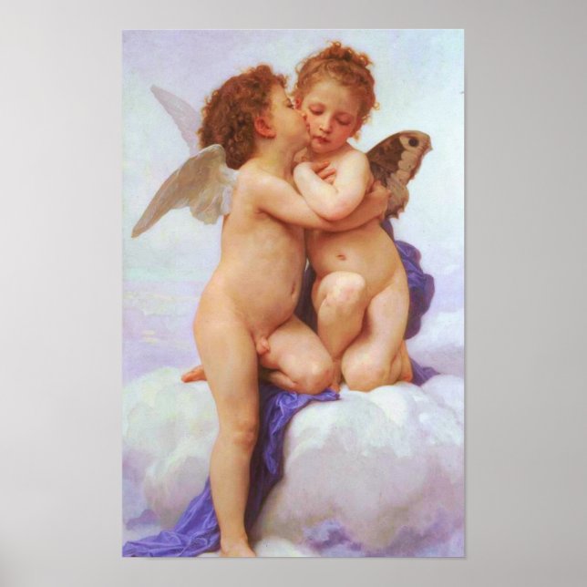 Romantic Reverie - First Kiss by Bouguereau Poster (Front)
