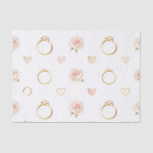 Romantic Rings and Roses Seamless Pattern Tissue Paper