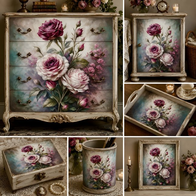 Romantic Rose Art Decoupage Tissue Paper (Romantic Rose Art Decoupage Tissue Paper)